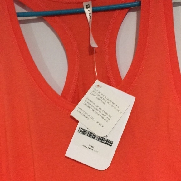 Fabletics NEW racer back tank top SZ S orange - Picture 2 of 6